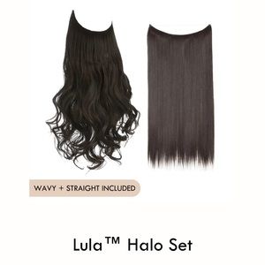 Lula halo - straight and wavy in brown/black set in 18 in